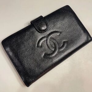 Chanel Black Caviar Timeless CC French Long Wallet